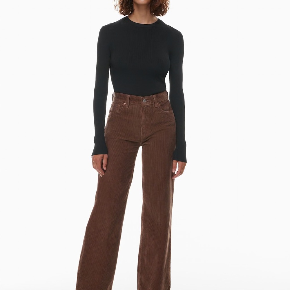 Denim Forum The Farrah Corduroy Hi-rise Wide Pant